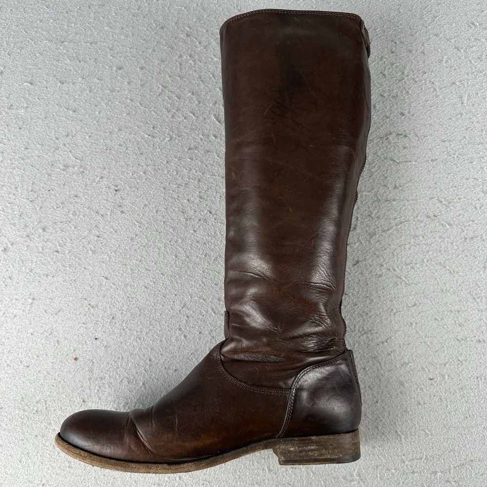 Frye Melissa Button Back Zip Leather Riding Boots Brown Sz. 8 B Womens - Picture 16 of 16